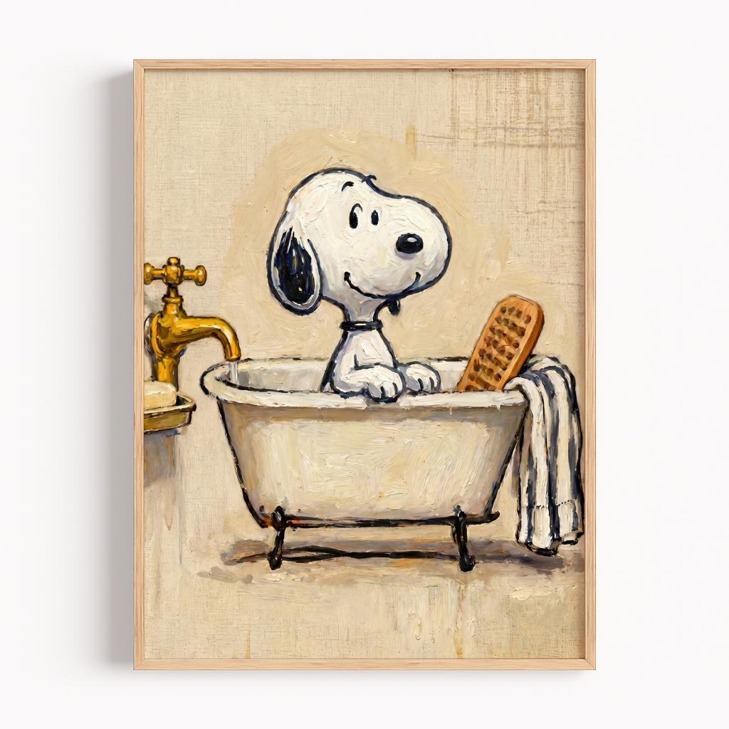 Snoopy bathroom art - Etsy 日本