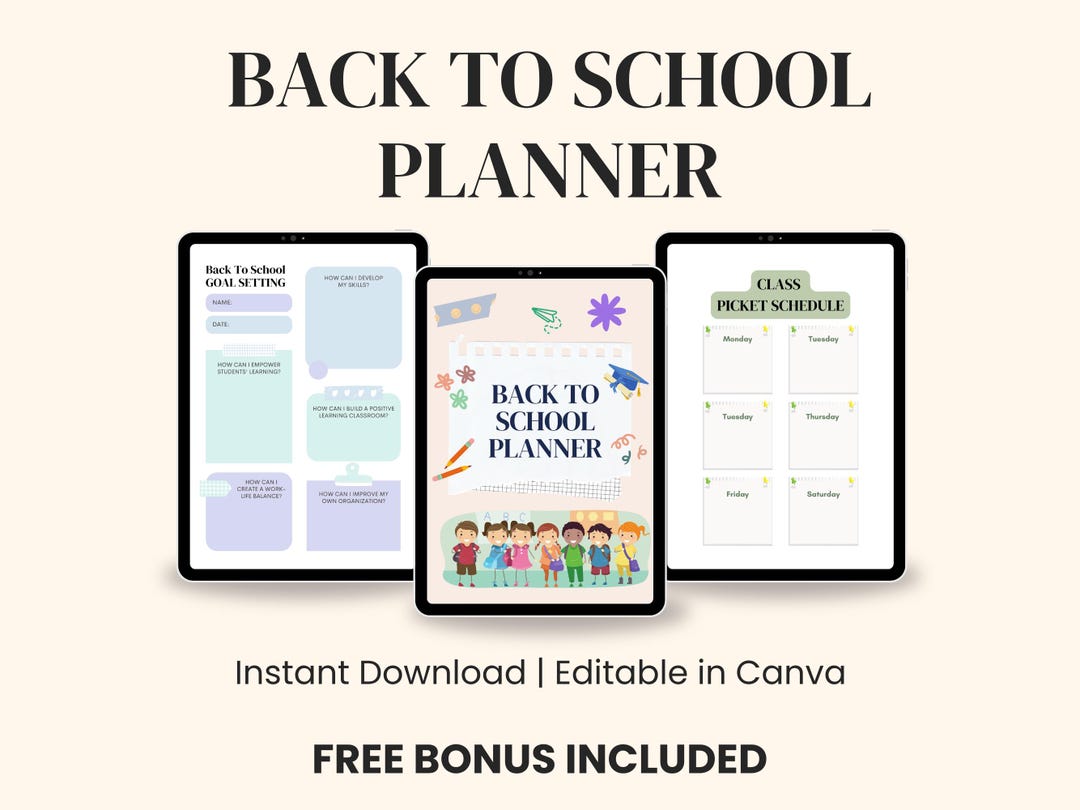 Fun School Planner for Kids - Colorful Student Organizer With Homework ...
