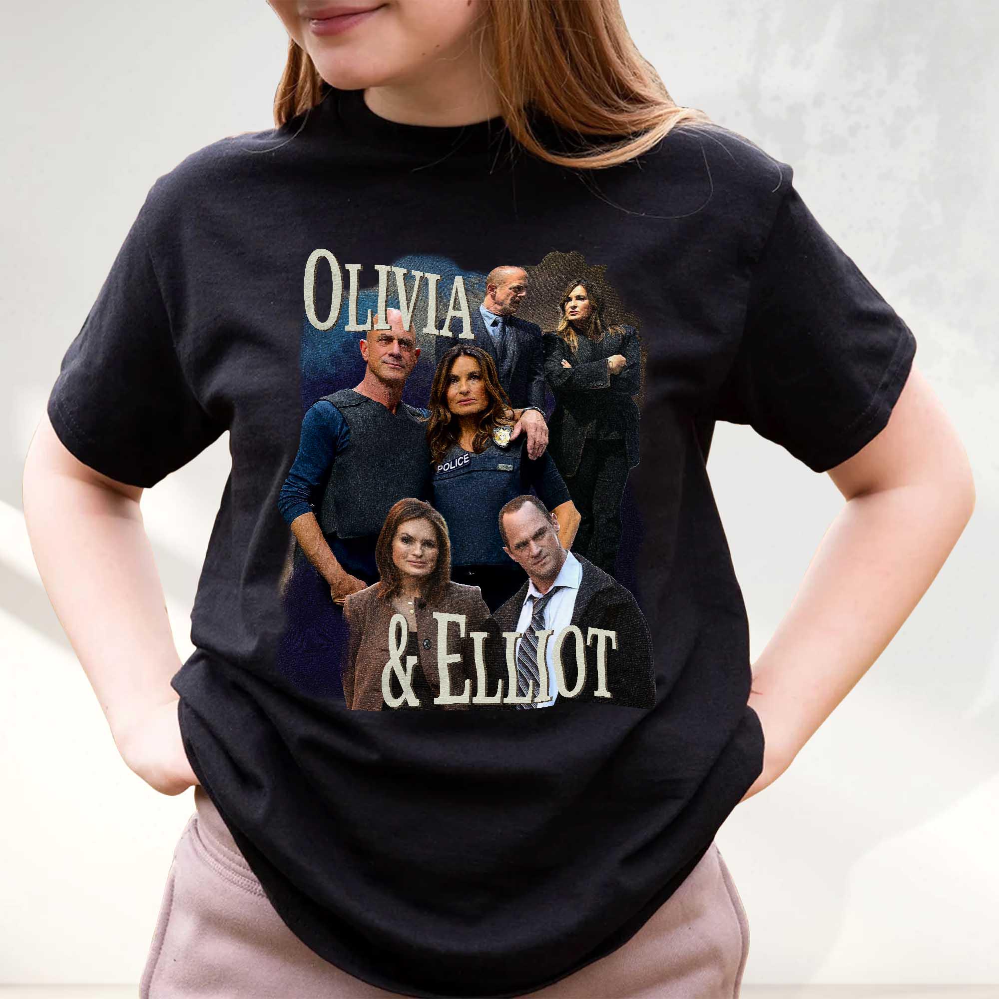 Olivia Benson Elliot Stabler T-shirt, Y2K Bootleg Graphic Tee, SVU
