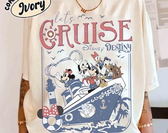 Camiseta personalizada de Disney Mickey & Friends Cruise Line 2026, camiseta para viaje familiar en crucero, ¡Vamos a navegar! Disney Wish Dream Magic Wonder Destiny