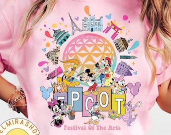 Mickey & Friends Figment Epcot Festival of The Arts T-shirt, Disney Artist shirts, WDW Family Vacation Trip 2026, Epcot Center Artist Shirt