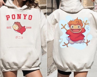 Camiseta Ponyo, sudadera, sudadera con capucha, camiseta de Studio Ghibli, camiseta de El castillo ambulante, camiseta de regalo de Studio Ghibli, camiseta Y2K