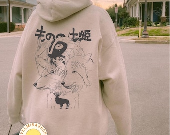 Vintage Mononoke Shirt, Sweatshirt, Hoodie, Studio Ghibli Shirt, Kiki's Delivery Service Shirt, Studio Ghibli Gift Shirt, Y2K Shirt
