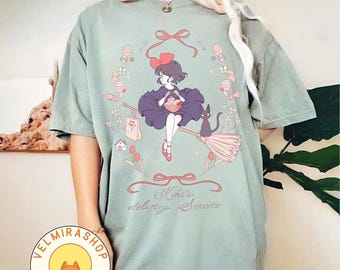 Coquette Kiki's Delivery Service Shirt, Sweatshirt, Hoodie, Studio Ghibli Shirt, Kiki Shirt, Jiji Shirt, Studio Ghibli Gift Shirt, Y2K Shirt