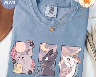 Totoro, Jiji, Haku T-Shirt, Sweatshirt, Hoodie, Studio Ghibli Shirt, Totoro Shirt, Kiki's Delivery Shirt, Spirited Away Shirt, Y2K T-Shirt