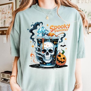 Spooky Summer PNG, Summer Vibes Skeleton Clipart, Coffee Lover, Coffee Snarky Skeleton, Sublimation Design, PNG Digital Download