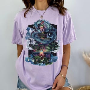 Camiseta, sudadera, sudadera con capucha del castillo de El viaje de Chihiro, camiseta de Studio Ghibli, camiseta de Mi vecino Totoro, camiseta de regalo de Studio Ghibli, película Y2K imagen 2