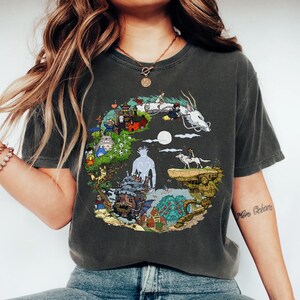 Vintage Ghibli Character Shirt, Sweatshirt, Hoodie,Studio Ghibli Shirt, My Neighbor Totoro Shirt, Studio Ghibli Gift Shirt, Y2K Movie Shirt image 2