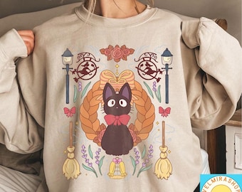 Chemise service de livraison de Kiki, sweat-shirt, sweat à capuche, chemise Studio Ghibli, chemise Kiki, chemise Jiji, chemise cadeau Studio Ghibli, chemise An 2000