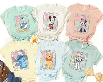 Camiseta de todos los personajes de Disney Epcot, camisetas de viaje a Disney, camiseta de Epcot World Tour 1982, camisetas familiares a juego de Disneyworld, camiseta de vacaciones de Disney