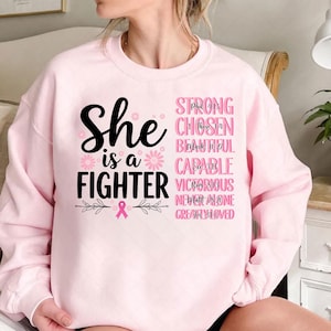 Breast Cancer She Is Fighter Png, Jesus Breast Cancer Awareness Shirt Design, Breast Cancer Png, Pink Ribbon, Breast Cancer Bible Png Design