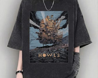 Camiseta de El castillo ambulante, camiseta de Mi vecino Totoro, sudadera, sudadera con capucha, camiseta de Studio Ghibli, camiseta de regalo de Studio Ghibli, camiseta Y2K