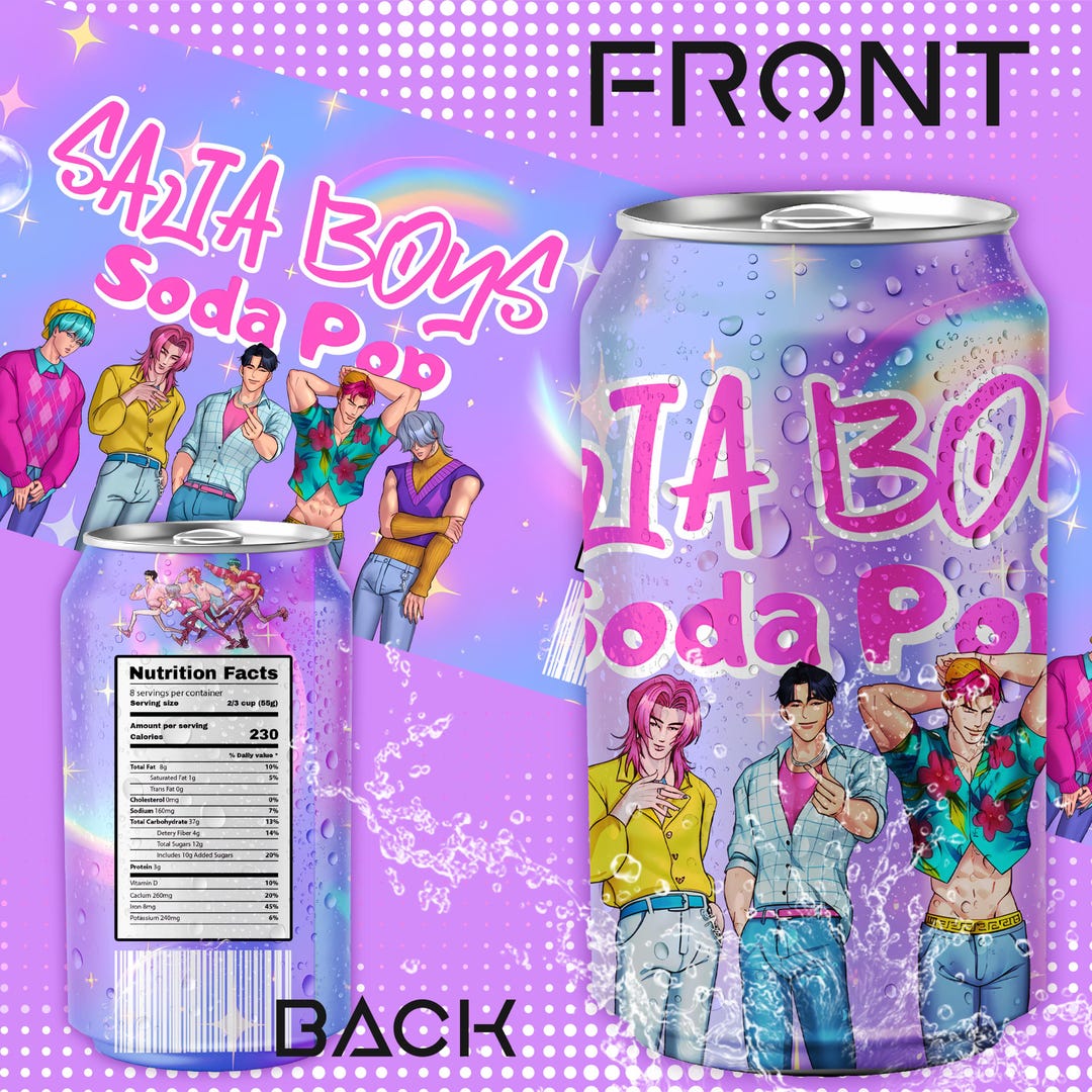 Kpop Demon Hunters Saja Boys Soda Pop Can Labels 12oz Saja Boys Can 