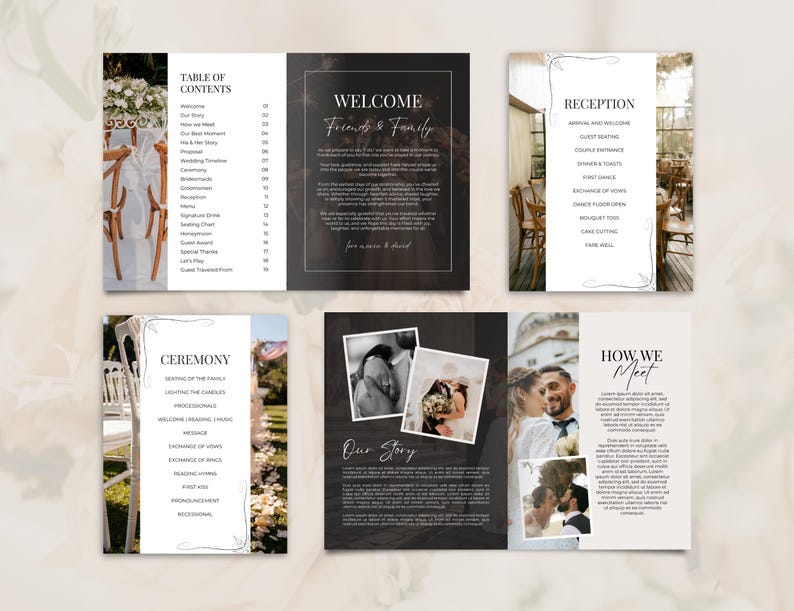 Wedding Magazine Template | Editable Wedding Program | Wedding Booklet ...