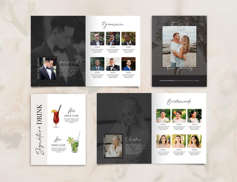 Wedding Magazine Template | Editable Wedding Program | Wedding Booklet ...