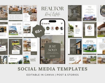 Realtor Instagram Templates – Real Estate Posts & Stories, Canva Editable