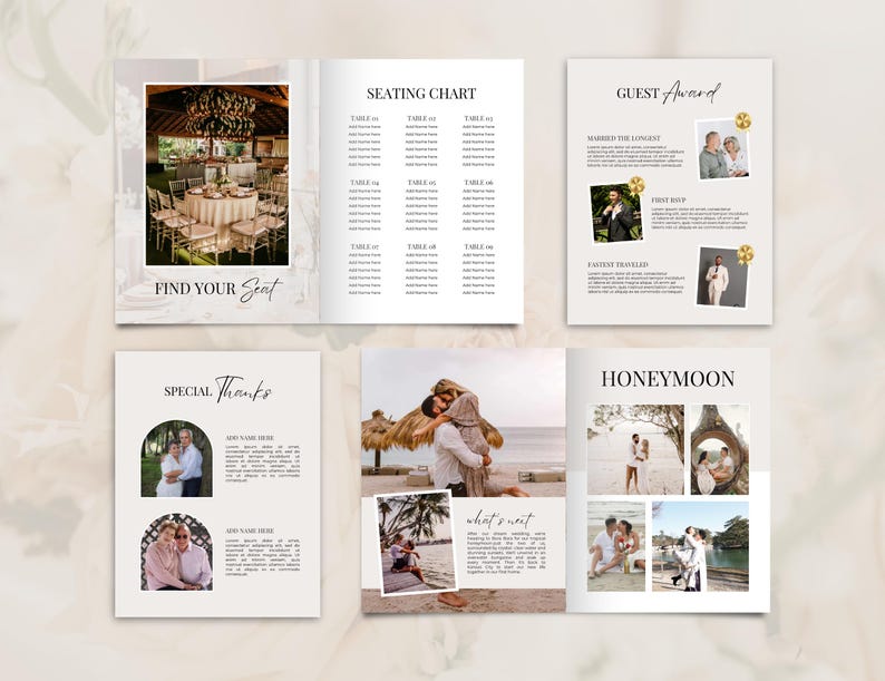 Wedding Magazine Template | Editable Wedding Program | Wedding Booklet ...