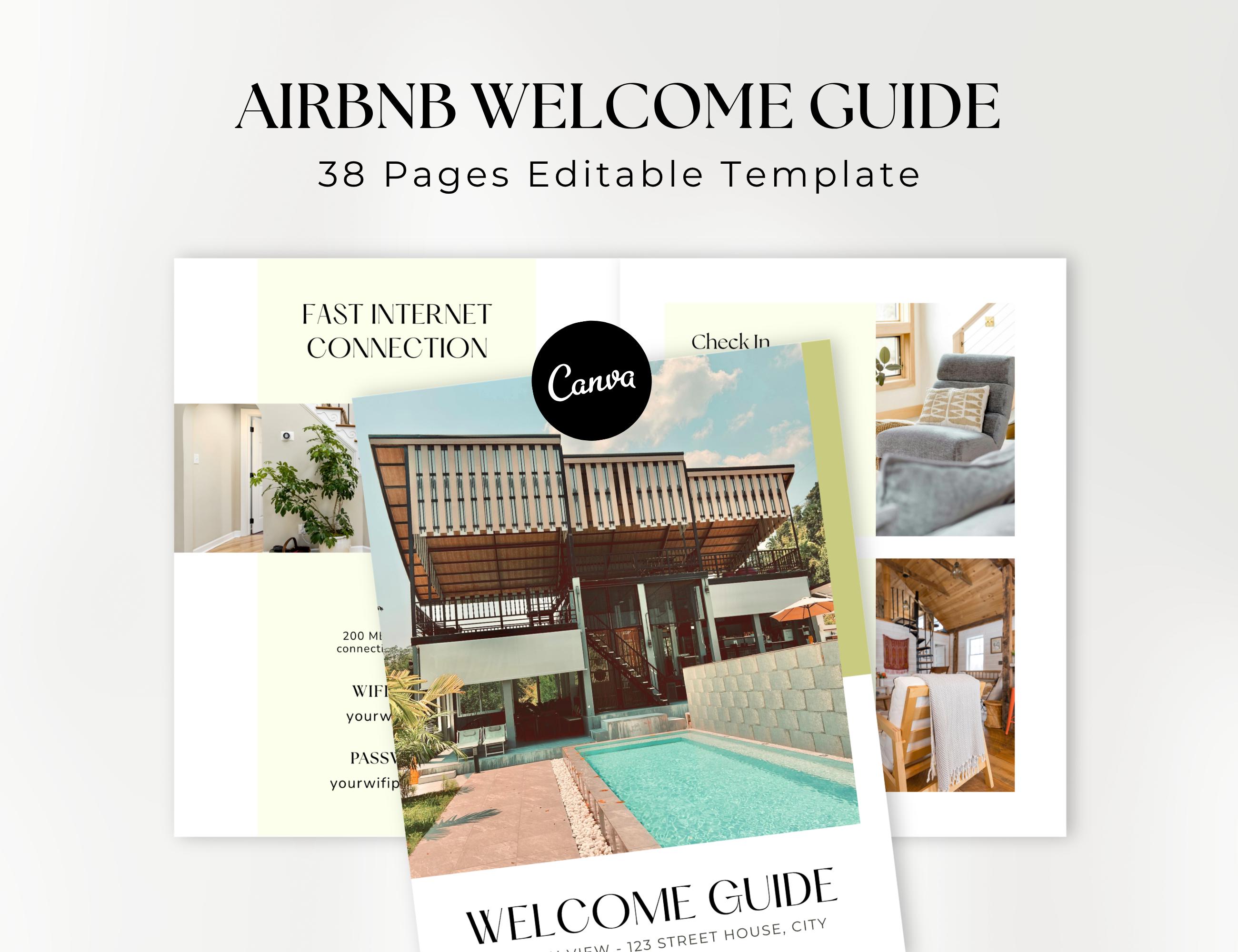 Editable Airbnb Welcome Guide Template, Vacation Rental Host Booklet ...