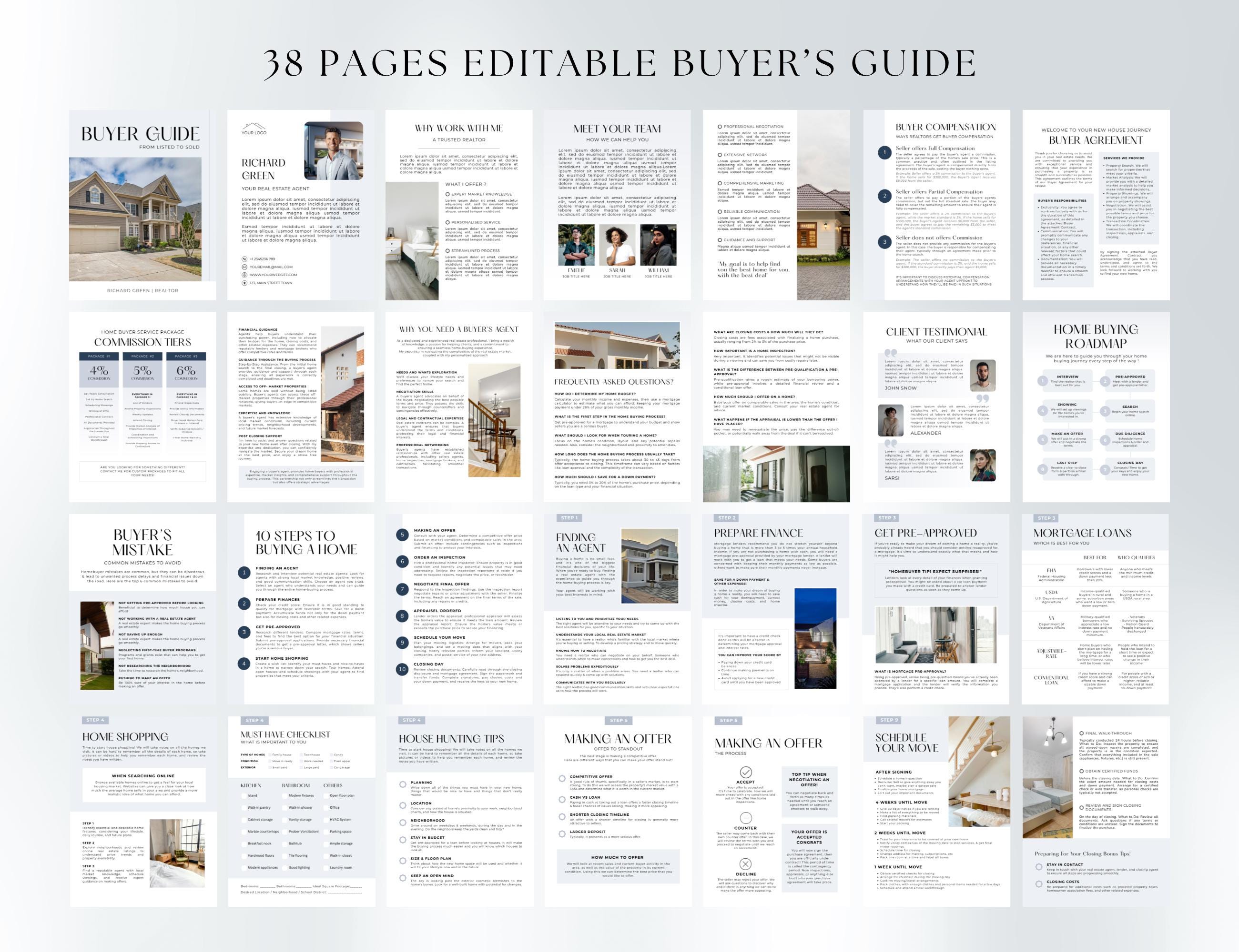 Real Estate Buyer Guide Template Canva | Home Buying Presentation ...
