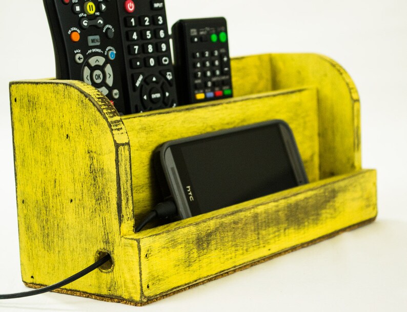 Yellow Wood Remote Docking Station for iPad or Smartphone Etsy