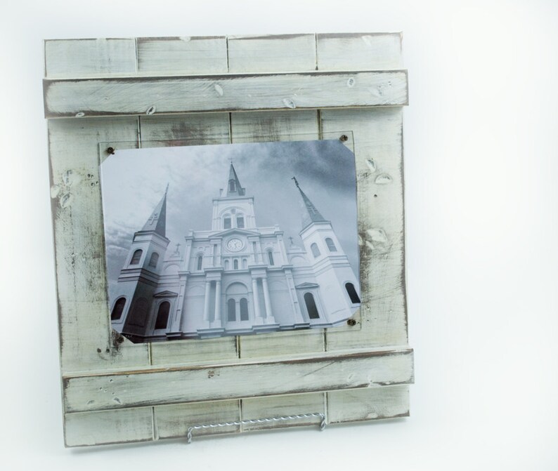 8 x 10 White Distressed Wood Picture Frame Wall Hanging Aged Etsy