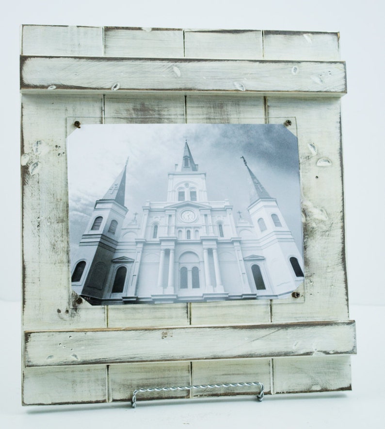 8 x 10 White Distressed Wood Picture Frame Wall Hanging Aged Etsy