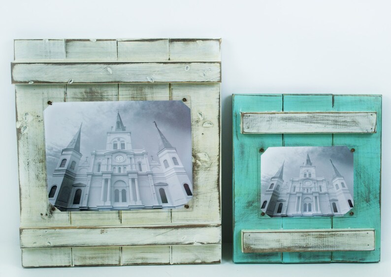 8 x 10 White Distressed Wood Picture Frame Wall Hanging Aged Etsy
