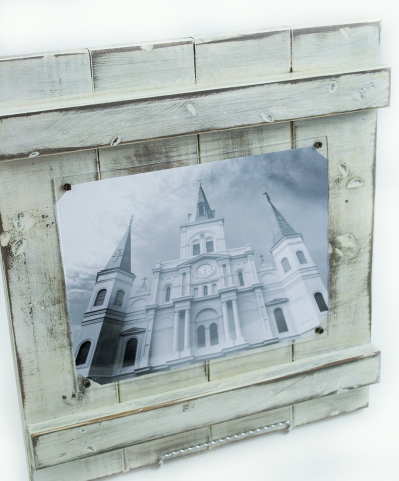 8 x 10 White Distressed Wood Picture Frame Wall Hanging Aged Etsy