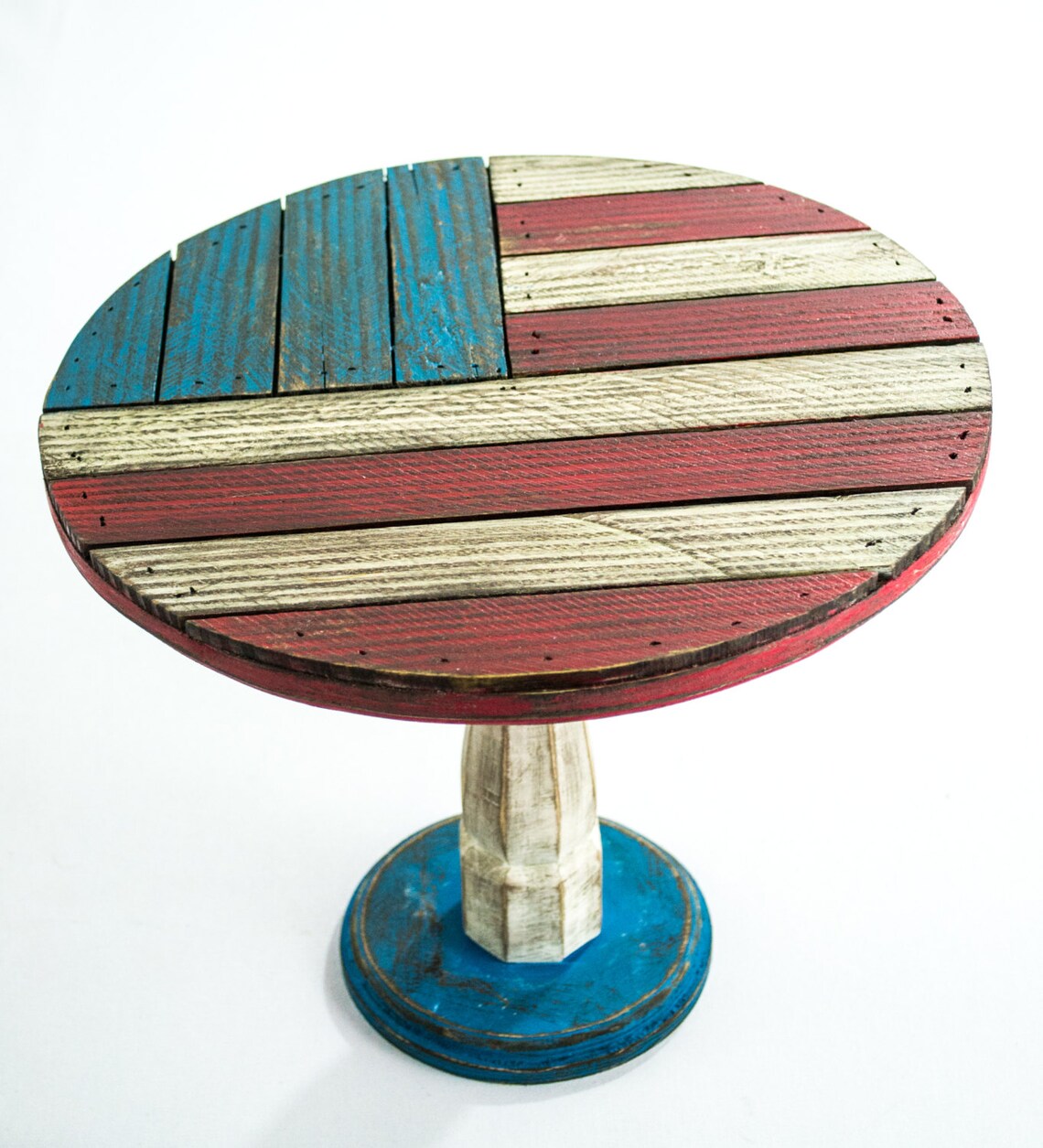 American Flag Cake Stand Distressed Wood Cupcake Holder Party Etsy