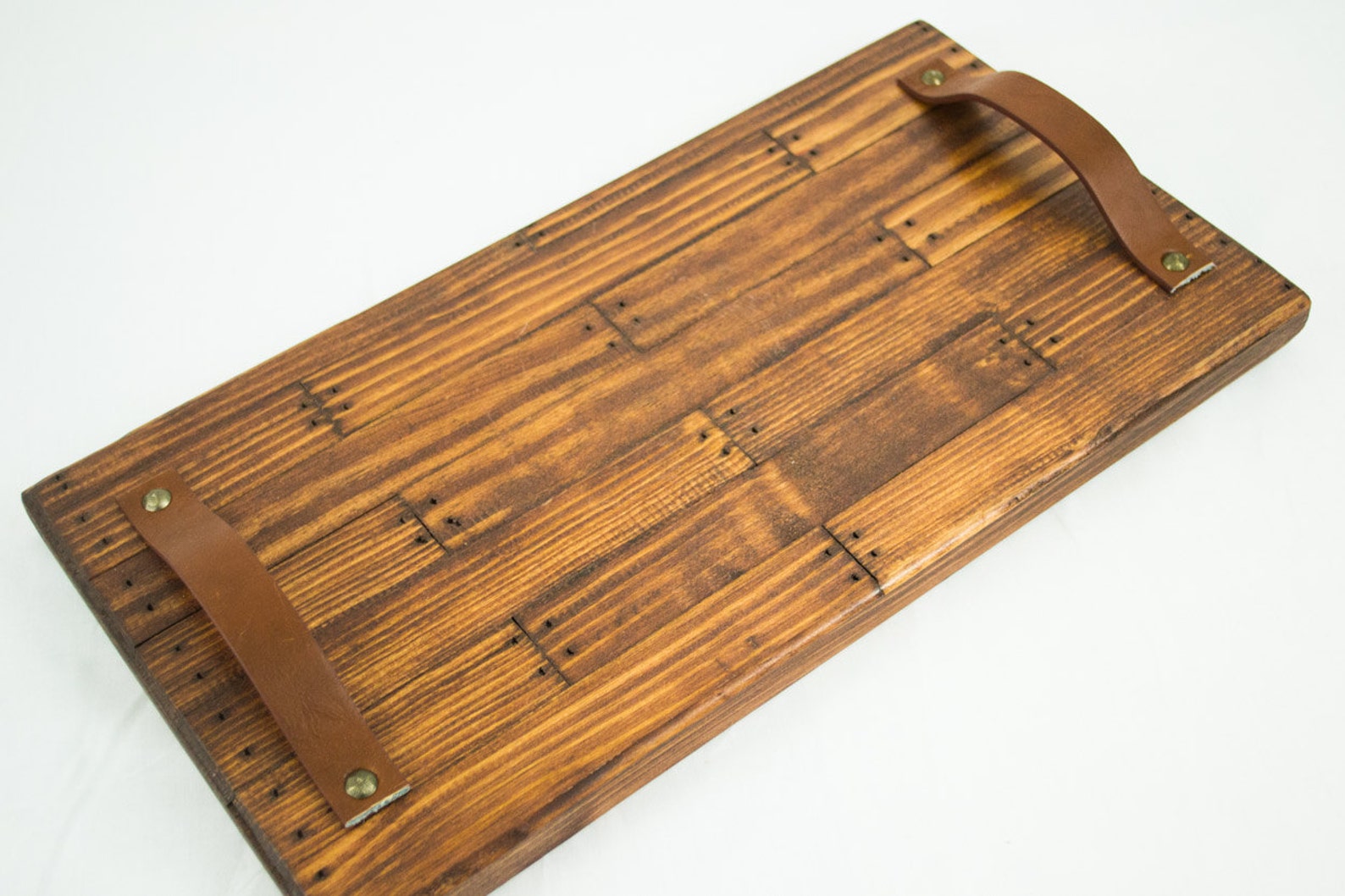 Vintage Yardstick Distressed Wood TV Serving Tray Rustic Etsy