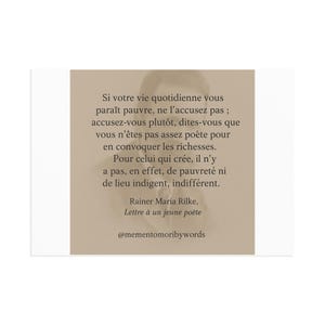 Cartoline artistiche per l'ispirazione, cartoline con citazioni vintage, Rainer Maria Rilke, regali artistici, appunti ponderati