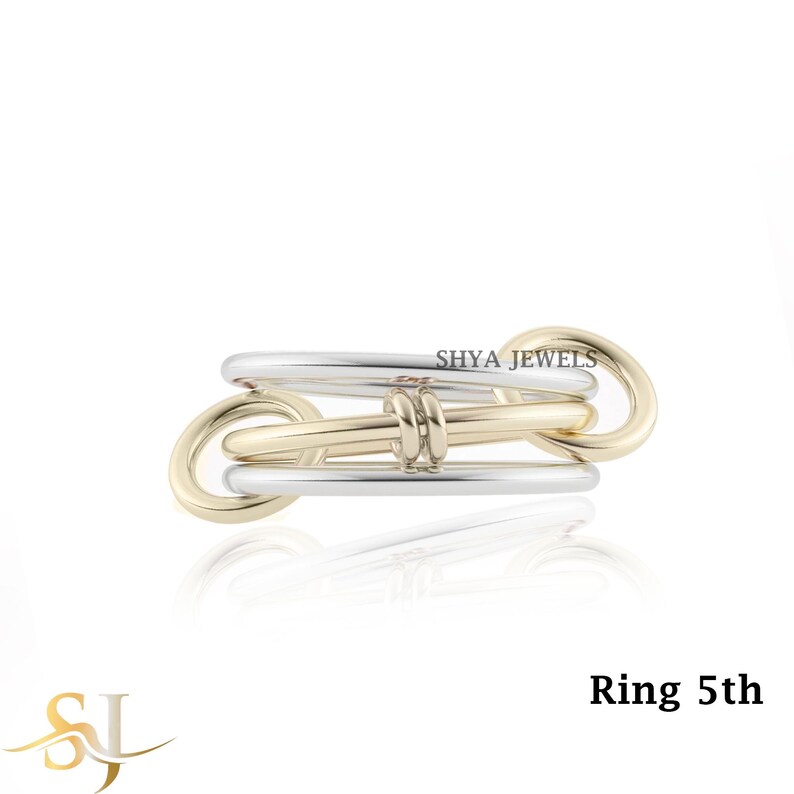 Multi Link Rings Sterling Silver Multi-link Ring- Multi Connector Ring 3 Set Band Ring ...