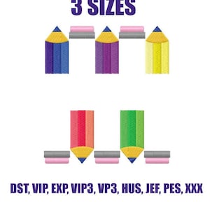 School pencils split monogram frame - embroidery design - instant download digital file for - incl dst, vip, vip3, xxx, exp, hus, jef, pes