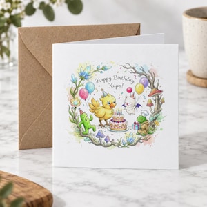 Fantasy Party Birthday Card, Watercolour Fantasy Art
