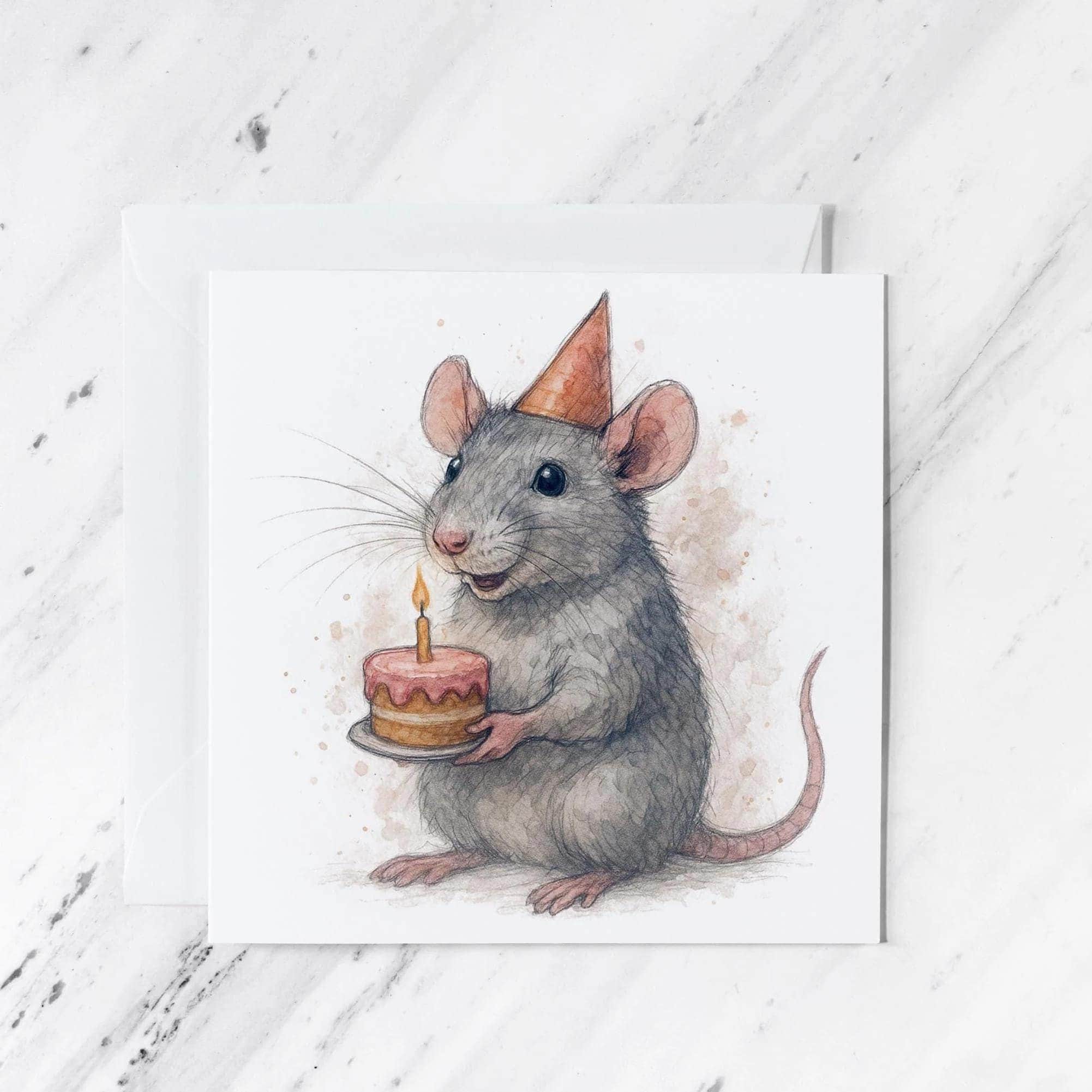 Rat Verjaardagskaart Leuke Ratten - 145 x 145mm