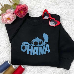 Stitch OHANA Embroidery Design, Cute Stitch with Ohana Text, Digital Download, Machine Embroidery File, Instant Download