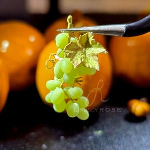12th 1:12 Scale Dollhouse Miniatures Handmade Green Table Grapes Bunch Artisan Collectible Miniature Food Fruit Fine Polymer Clay