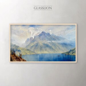 Samsung Frame TV Art | Vintage Mountain Lake Landscape | DIGITAL DOWNLOAD