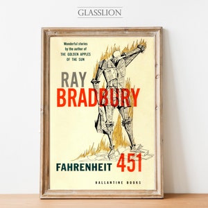Classic Book Cover  | Ray Bradbury | Fahrenheit 451 | GLASSLION DIGITAL DOWNLOAD | Printable Art