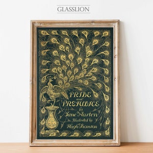 Couverture de livre classique | Jane Austen | Orgueil et préjugés | TÉLÉCHARGEMENT NUMÉRIQUE GLASSLION | Art imprimable