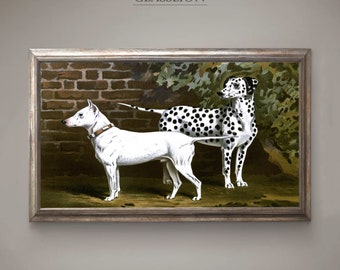 Samsung Frame TV Art | Bull Terrier and Dalmatian Dogs | DIGITAL DOWNLOAD