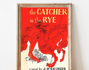 Classic Book Cover  | J D Salinger | The Catcher in the Rye | GLASSLION DIGITAL DOWNLOAD | Printable Art