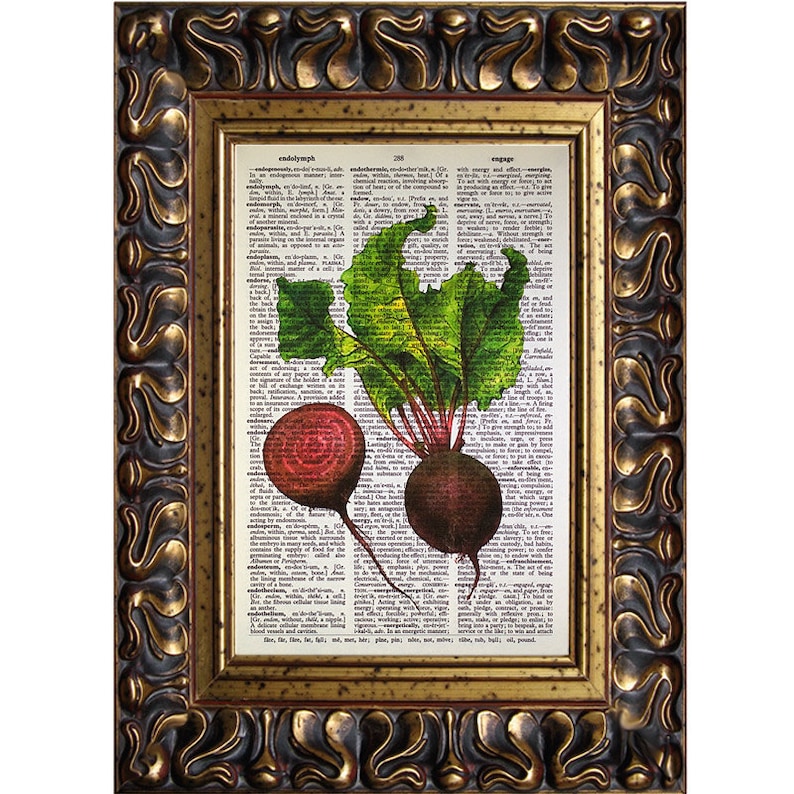 Beets Print on a Vintage Dictionary Page Etsy