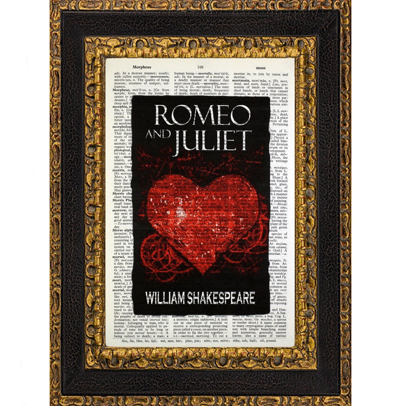 Romeo & Juliet on a Vintage Dictionary Page Etsy