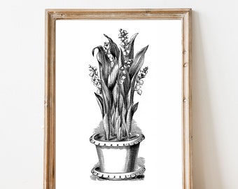 Lily of the Valley | Floral Art | Glasslion DIGITAL DOWNLOAD | Printable Art