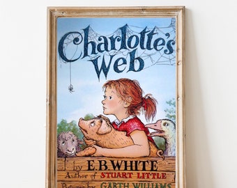 Classic Book Cover  | Charlotte's Web | GLASSLION DIGITAL DOWNLOAD | Printable Art