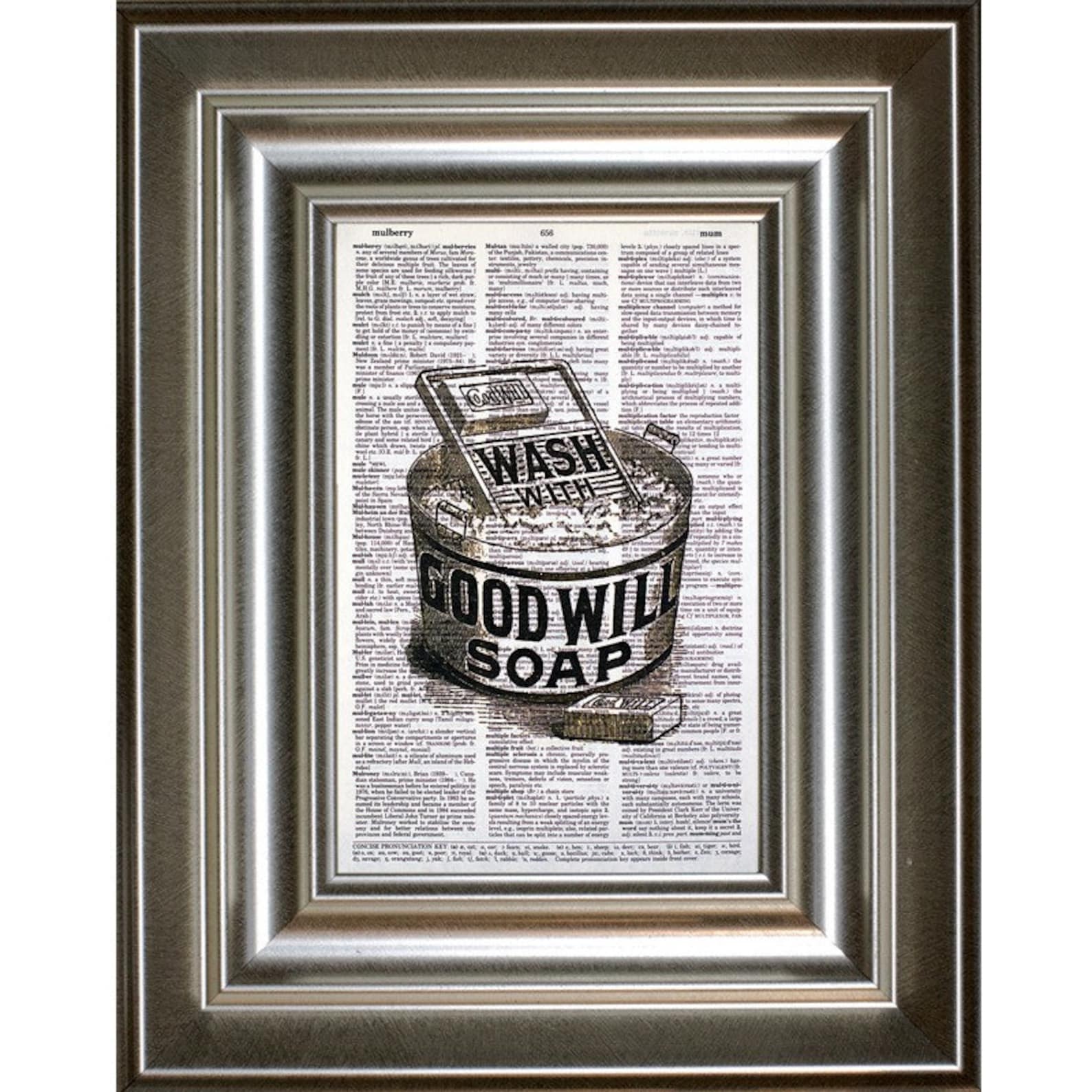 Washboard and Tub Laundry Print on a Vintage Dictionary Page Etsy
