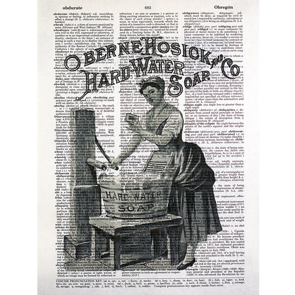 Laundry Soap Print on a Vintage Dictionary Page