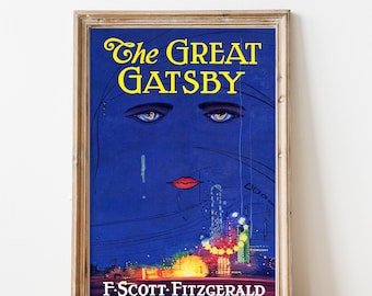 Classic Book Cover  | F Scott Fitzgerald | The Great Gatsby | GLASSLION DIGITAL DOWNLOAD | Printable Art