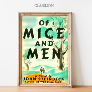 Classic Book Cover  | John Steinbeck | Of Mice and Men | GLASSLION DIGITAL DOWNLOAD | Printable Art